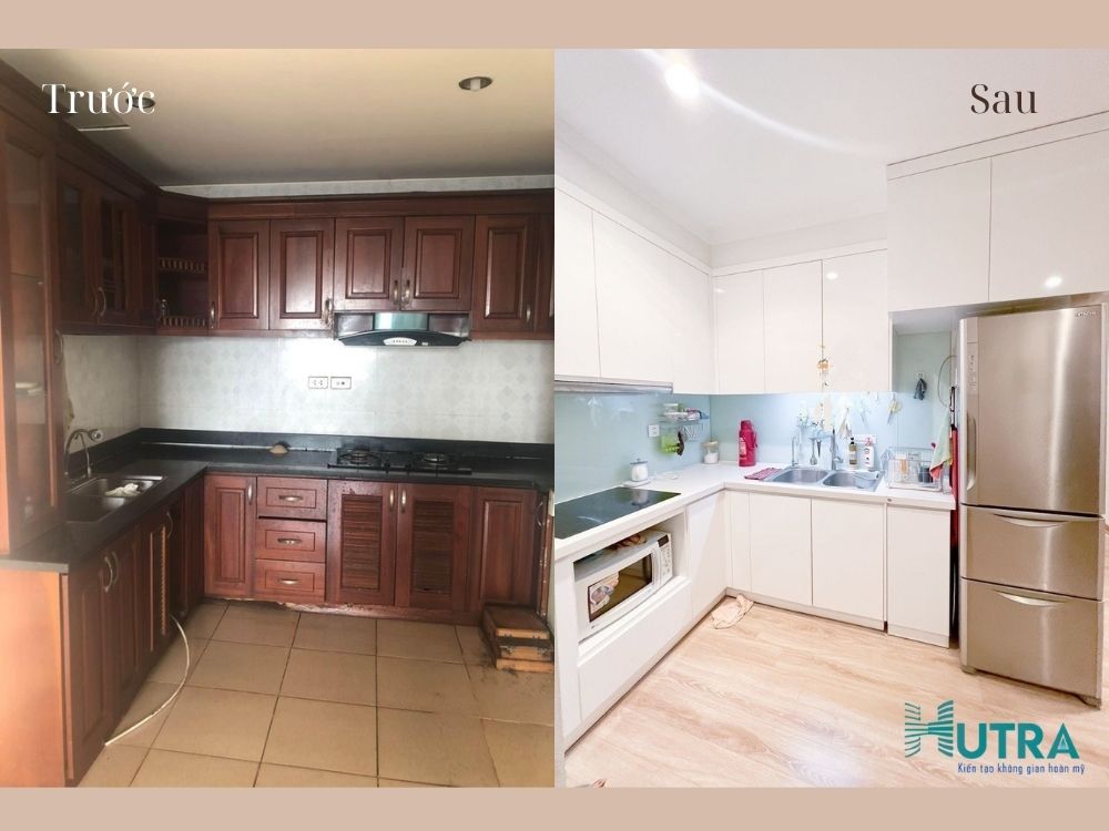 Trước và sau khi cải tạo phòng bếp