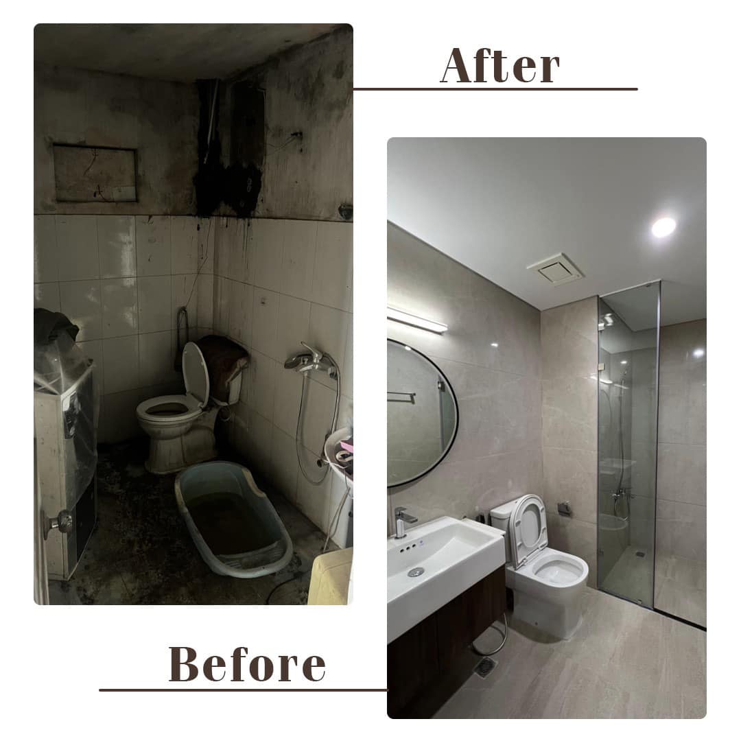 Sửa nhà vệ sinh trước và sau